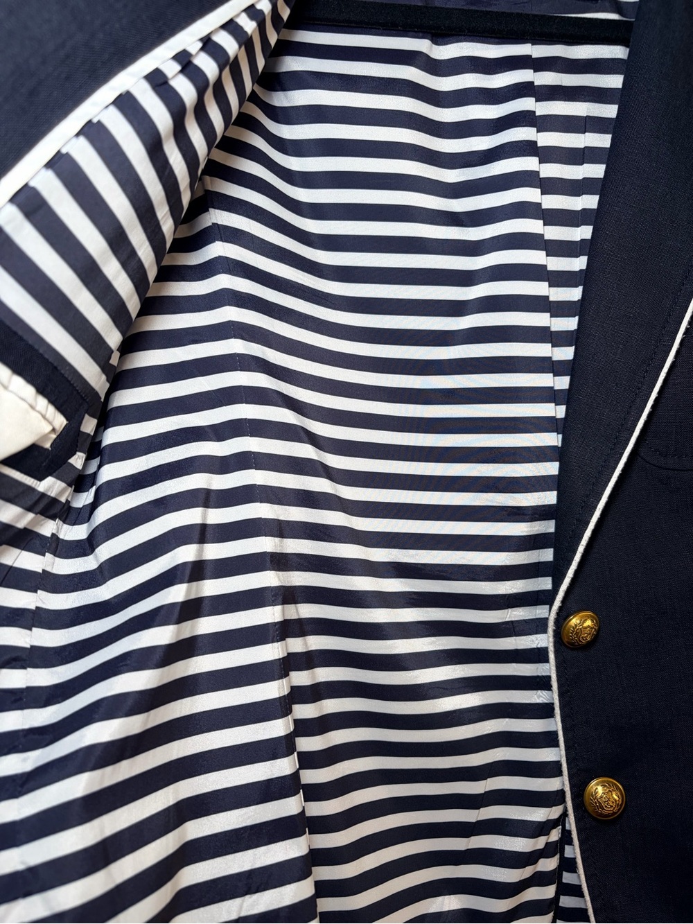J.Crew Rhodes Linen Navy Blue Blazer Size 8 Preppy Nautical Vacation - Picture 5 of 7